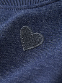 NAME IT Sweatshirt Vima Blueprint Heart Embroidery